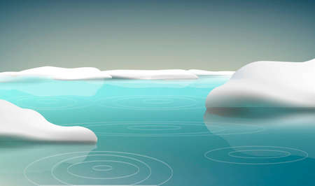 melting snow, global warming and glacier, spring come,のイラスト素材