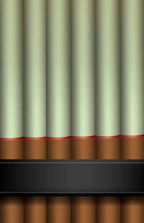 cigarettes in row with black stripe, heabbit of death idea, cigarettes isolatedのイラスト素材