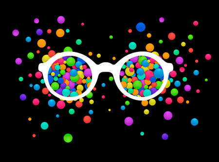 colorful view concept, vivid expression concept, look bright idea, vectorのイラスト素材