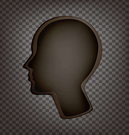 empty head, man profile head empty inside, memory problem, amnesia, memory lost, Dying out memories, surrealistic dream,のイラスト素材