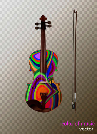 colored violin idea isolated, color of music concept, vectorのイラスト素材