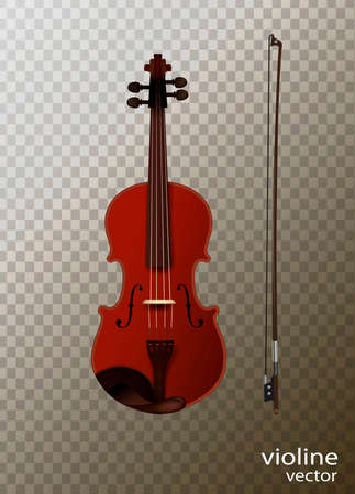 violine with fiddelestick isolated, detailed realistic violine isolated,のイラスト素材