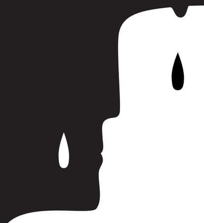 sorrow concept, grief and cry idea, vectorのイラスト素材