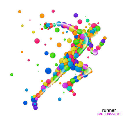 man runner jogger running jogging isolated shadowsのイラスト素材