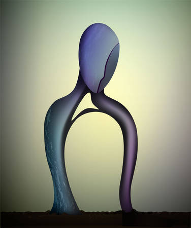 emptiness inside, color and soul shape, vector, men body shape empty inside, vectorのイラスト素材