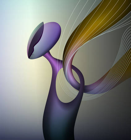colors and shape of emotions concept, human feels happiness, abstract angel shape with, surrealism vectorのイラスト素材