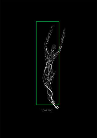 tree modern creative design, man like tree on the black background, conceptのイラスト素材