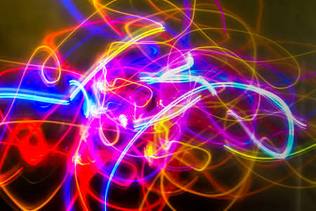 LIGHT PAINTING AT STREETの写真素材