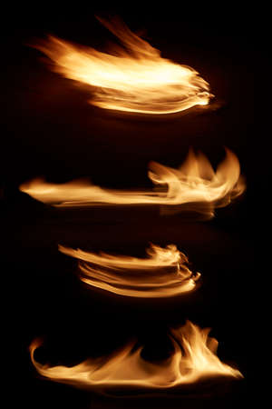 fire collection isolated on black background の写真素材