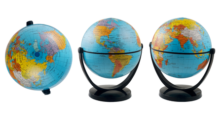 Globes model with different angle isolated on white background.の写真素材