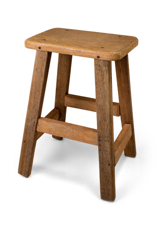 Old wooden chair isolated on white background