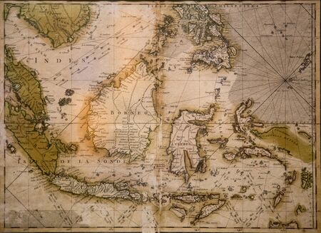 Old map of Borneoの写真素材