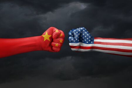 Conflict between USA and Chinaの写真素材