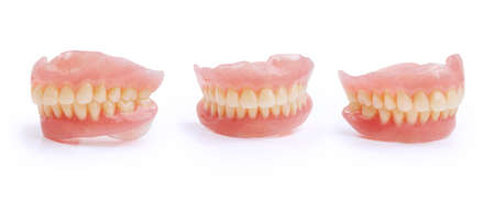 Complete denture on white backgroundの写真素材