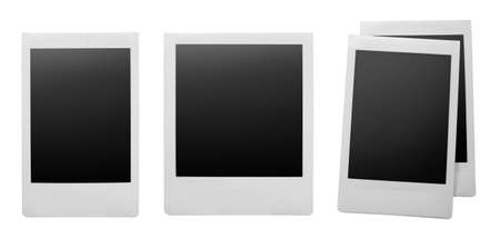 Instant photo frame with clipping path isolated on white background.の写真素材