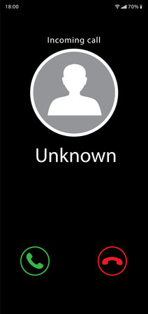 Unknown incoming call for smart phone screenのイラスト素材