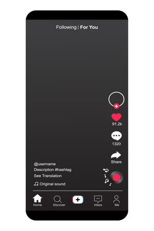 home page Screen interface in social media application. Music and video app icons.
