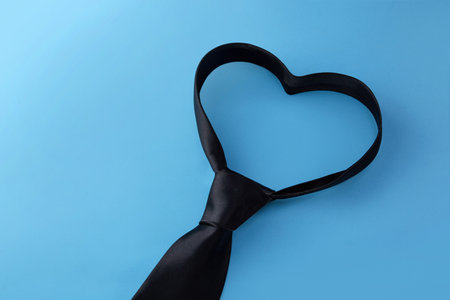 Tie forms a heart shaped for father's day backgroundの写真素材