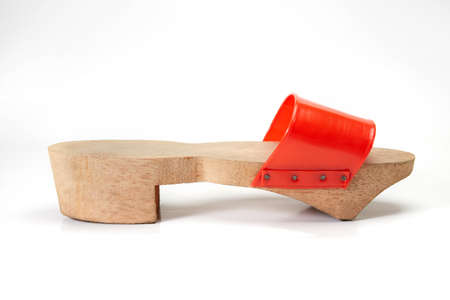 A pairs of home-made traditional wooden shoes in Malaysia