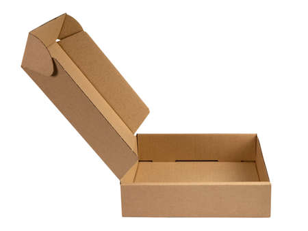 Cardboard boxes on white background with clipping path
