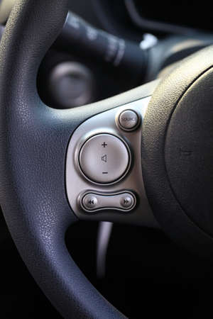 audio control buttons on the steering wheelの写真素材