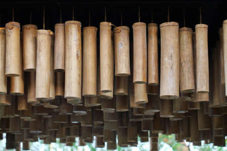 Bamboo decoration on ceilingの写真素材