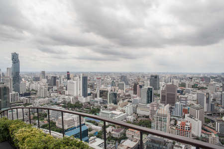 Bangkok, Thailand - 8 June 2017 : bangkok city view with rainy clound.のeditorial素材