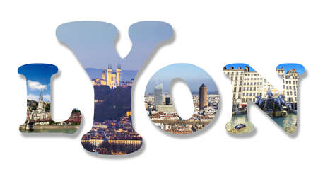 Photo collage with LYON digitの写真素材