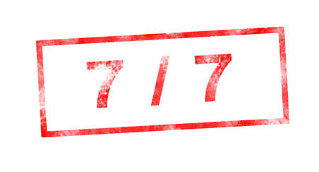 7/7 red rectangular stamp