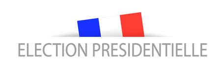 Presidential elections in French with a part hidden french flagの写真素材