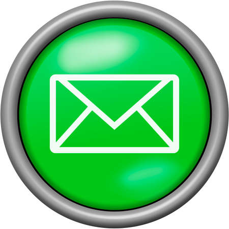 Green design email in round 3D buttonの写真素材
