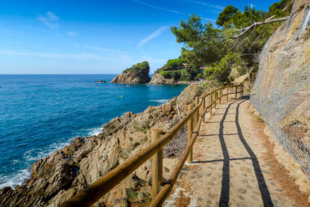 Beautiful Sant Francesc creek and beach at Blanes in Spainの写真素材