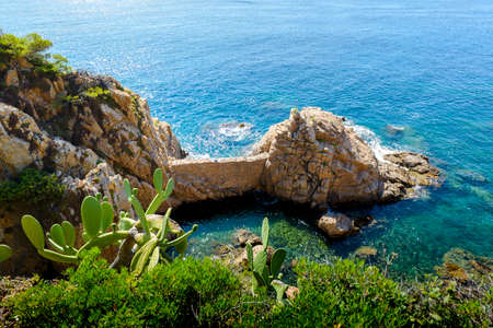 Beautiful Sant Francesc creek and beach at Blanes in Spain