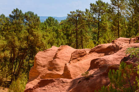 Footpath of rock at Roussillon village in France
