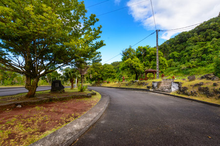 Pinic place during summer at Saint Rose, Reunion Islandの写真素材