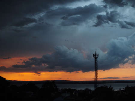 Sunset after storm in Porto Alegreの写真素材