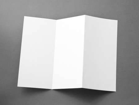 Blank folding page booklet on gray background