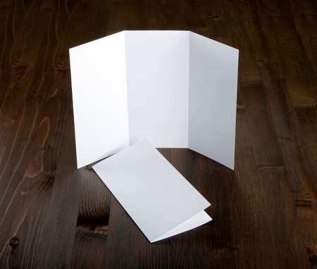 identity design, corporate templates, company style, set of booklets, blank white folding paper flyerの写真素材