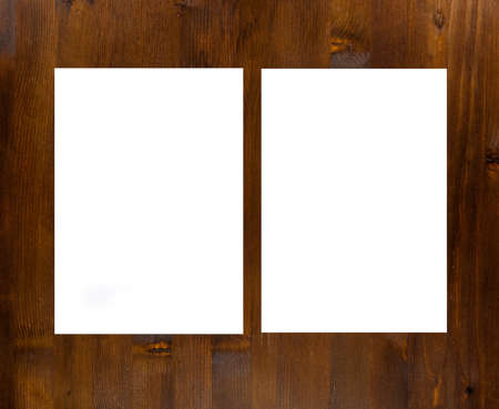Blank flyer poster on wood to replace your design