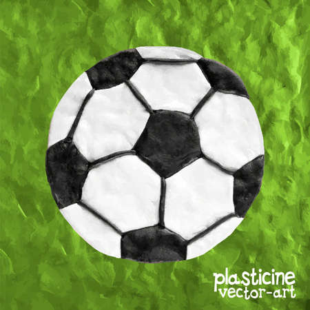 Soccer ball on soccer field, illustrationのイラスト素材