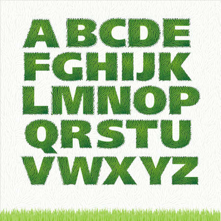 All letters of green grass alphabetのイラスト素材