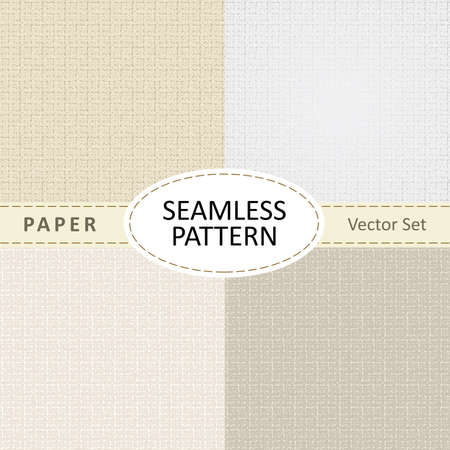 Set of beige seamless textures of old paper for backgroundのイラスト素材