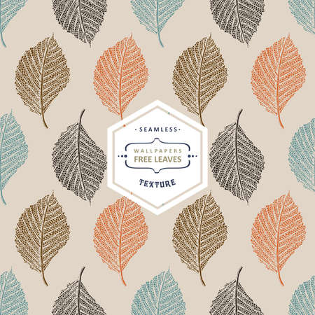 Floral seamless pattern with autumn tree leavesのイラスト素材
