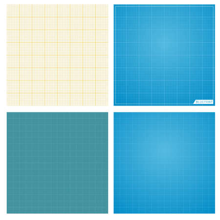 Set of seamless blueprint backgroundのイラスト素材