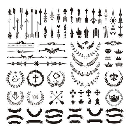 Set of decorative design elements and page decorのイラスト素材