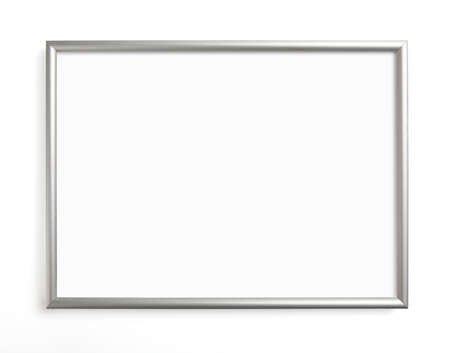 Silver frame for painting or picture on white backgroundの写真素材