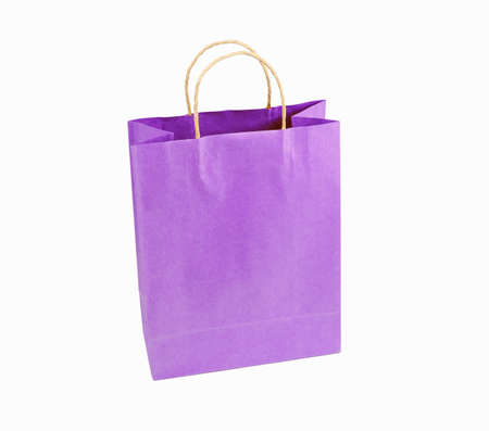 Mockup of blank of shopping bag with handle on white for advertising and brandingの写真素材