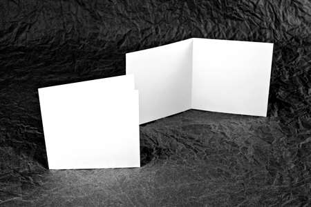 Identity design, corporate templates, company style, blank white greeting card at a wrinkled paper backgroundの写真素材