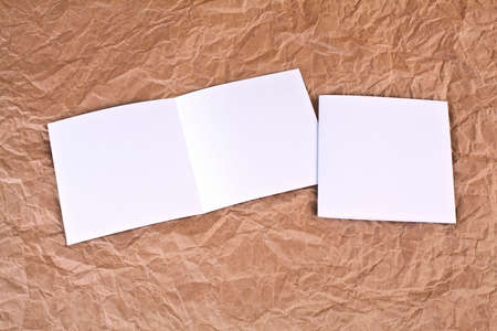 Identity design, corporate templates, company style, blank white greeting card at a wrinkled paper backgroundの写真素材