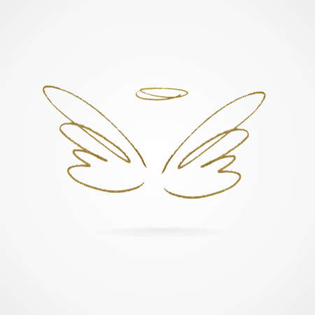 A Vector illustration of big golden wingsのイラスト素材